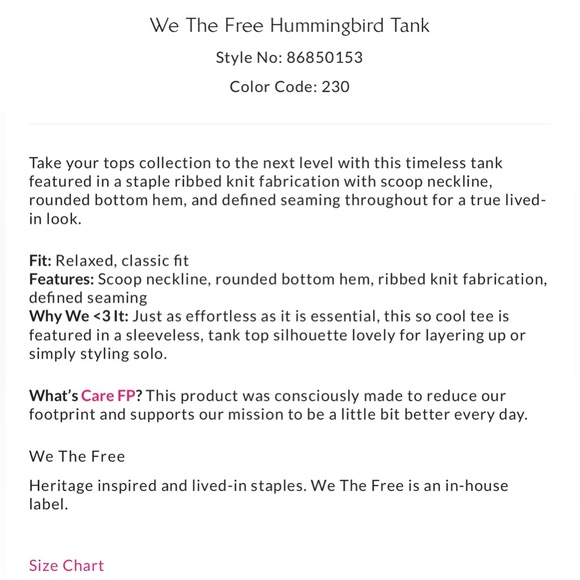 We The Free Hummingbird Tank - Picture 3 of 7